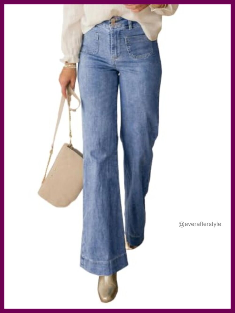 Wide Leg High Waisted Trendy Jeans